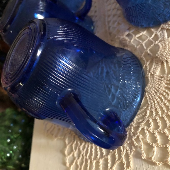 Vintage Colbalt Blue Glass Mugs - Picture 7 of 7